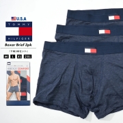 TOMMY HILFIGER トミーヒルフィガー ボクサーパンツ 3枚組セット 前閉じ メンズ 下着 ボクサーブリーフ おしゃれ かっこいい ブランド 09T4010 USA企画 tmat031