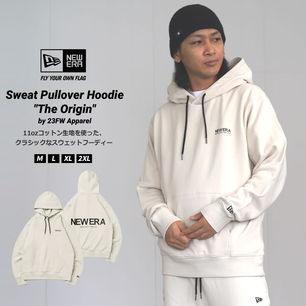 ニューエラ パーカー メンズ NEW ERA 裏毛 スウェット プルオーバー フーディー The Origin ストーン 13755283 nepdp1101
