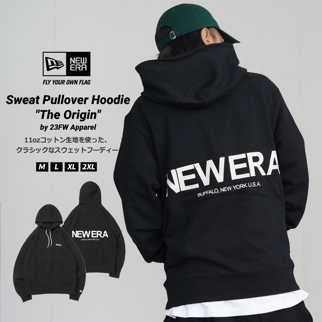 ニューエラ パーカー メンズ NEW ERA 裏毛 スウェット プルオーバー フーディー The Origin ブラック 13755285 nepdp1102