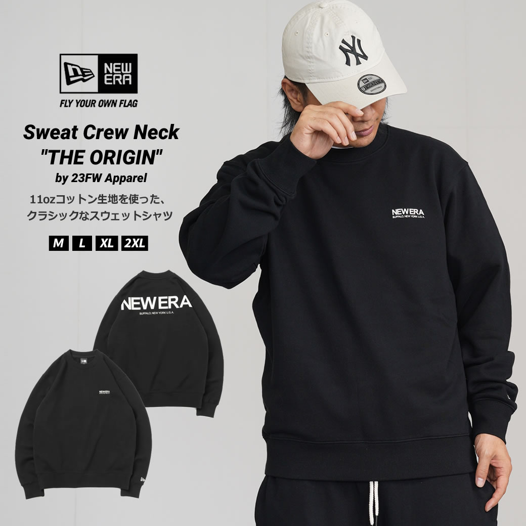ニューエラ トレーナー メンズ NEW ERA 裏毛 スウェット クルーネック The Origin ブラック 13755308 nepdp1104