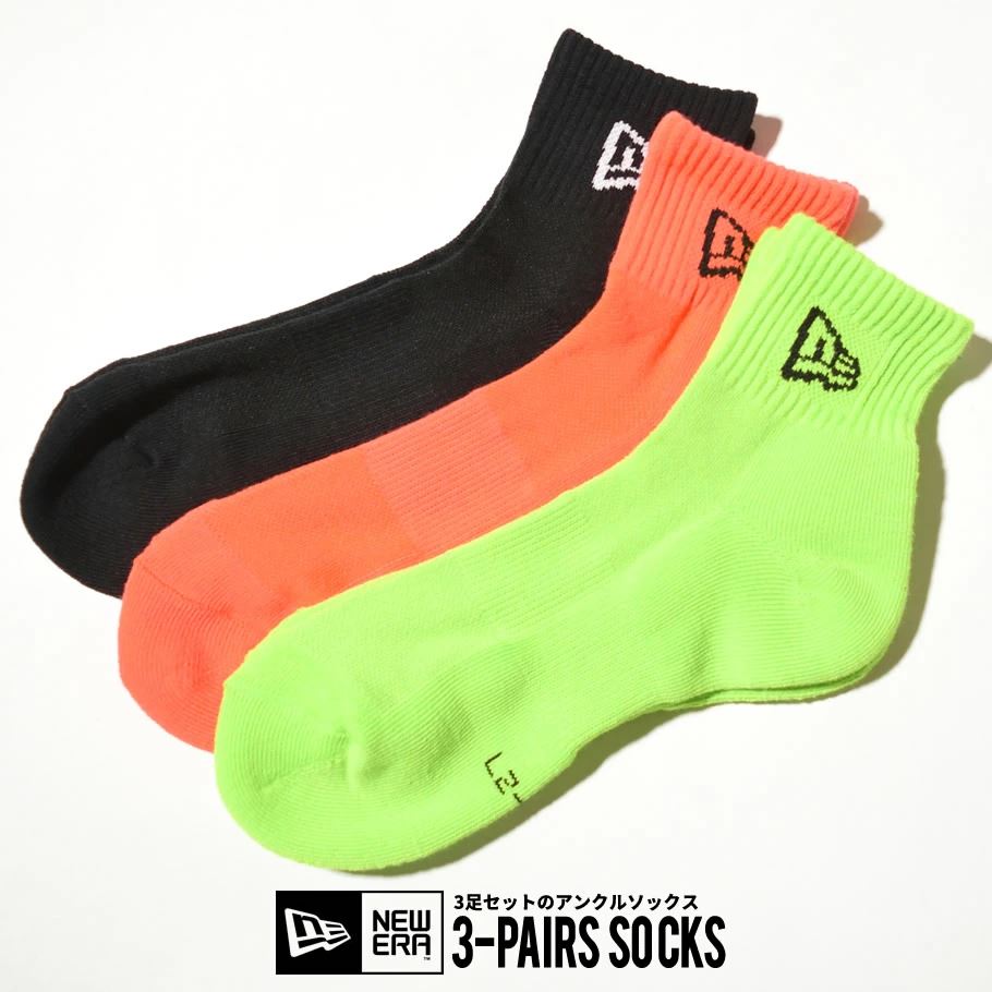 ニューエラ New Era クルーソックス メンズ 靴下 3足組 アンクルソックス 3ペア マルチ メンズカジュアルファッション通販deep