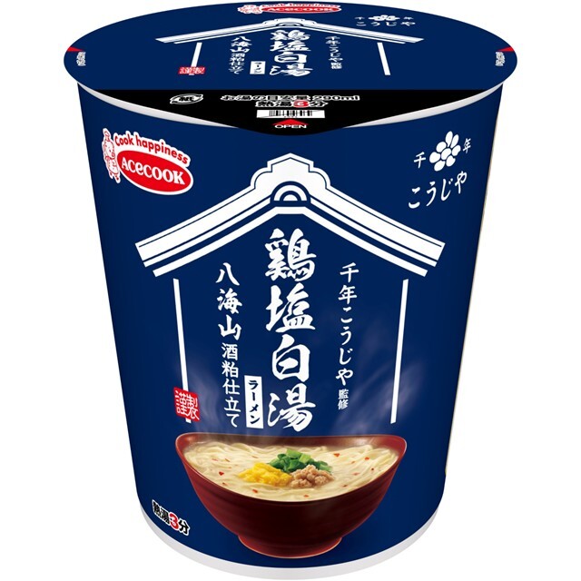 千年こうじや監修　八海山酒粕仕立て　鶏塩白湯ラーメン