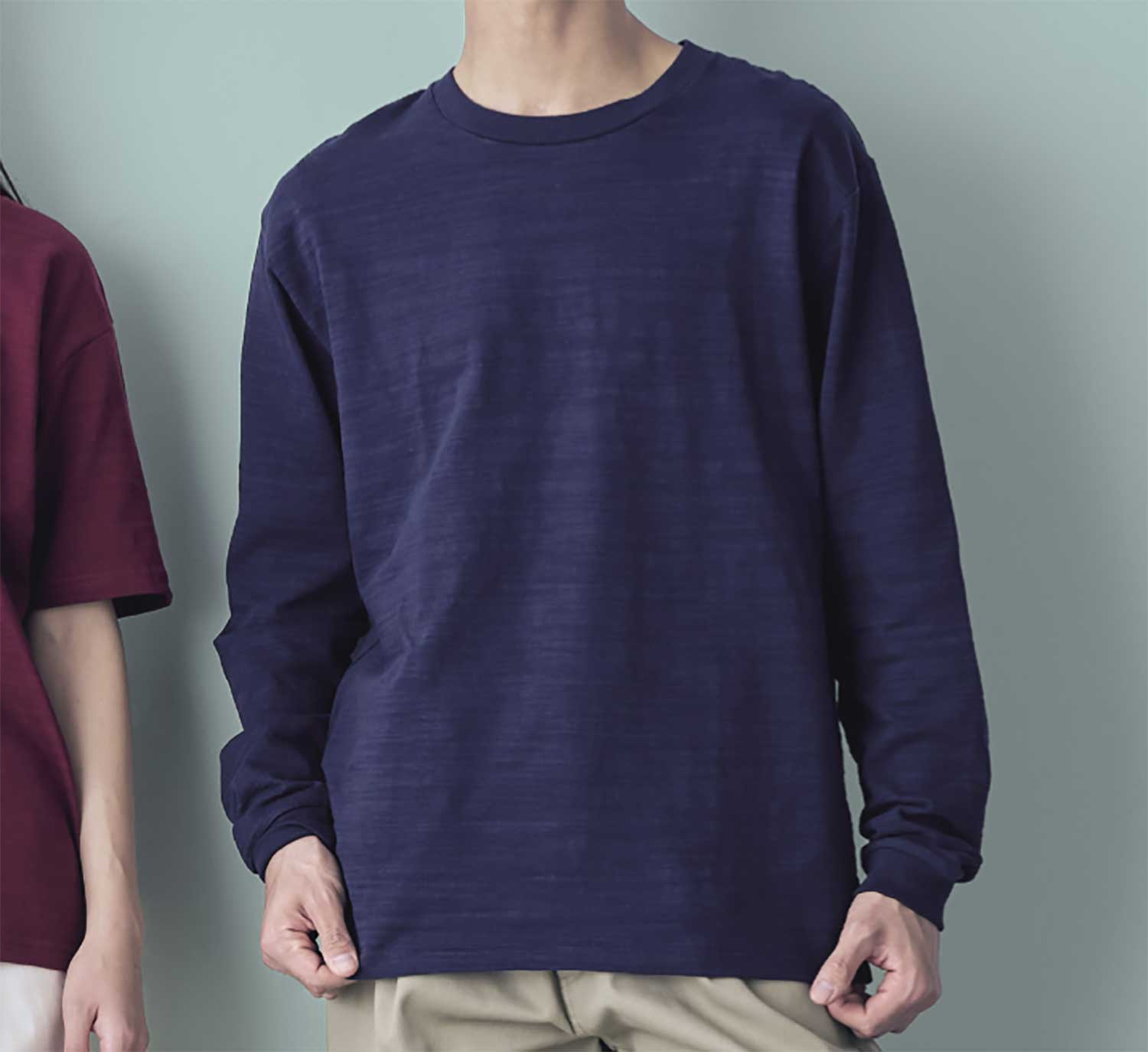 【LIFEMAX】スラブ長袖T シャ [MS1168]