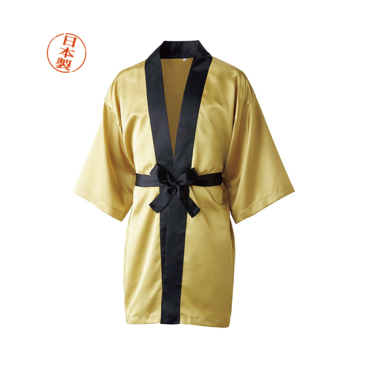 【m's PROJECT】サテンハッピ（ロング丈）（日本製）〈8色〉［ST-990］