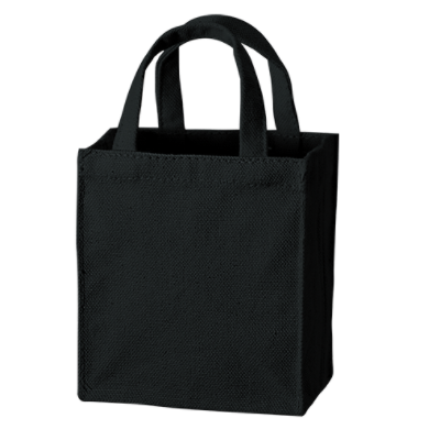 キャンバススクエアトート (XXS) ブラック 約105×115×60mm 0.7L