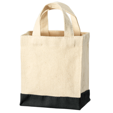 キャンバススクエアトート カラーボトム (XXS) ナイトブラック 約105×115×60mm 0.7L