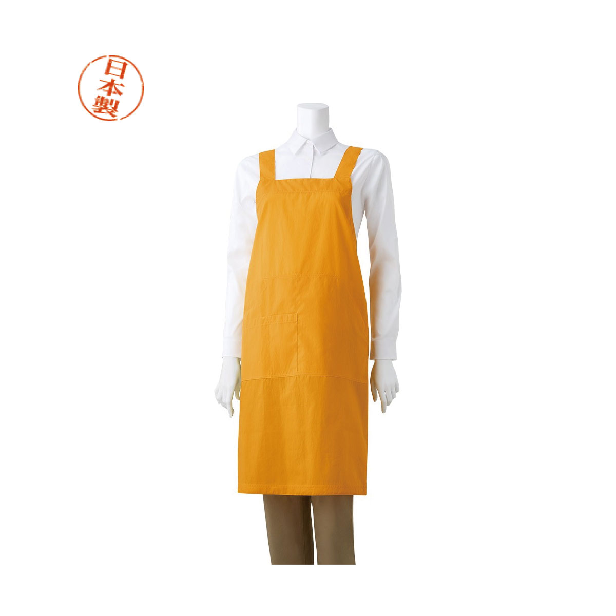 【m's PROJECT】シワシワエプロン（日本製）〈8色〉［WAO-48］