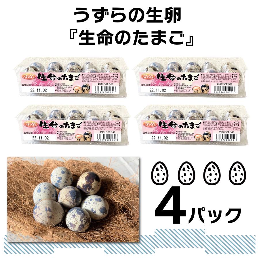 【食用】 生命のたまご うずらの卵 10個入り 4パック / 豊橋名産 産地直送 新鮮