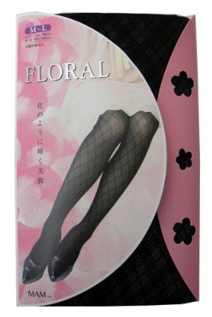 MAM(マム）ひざ下 ストッキング 「花のように輝く美脚 FLORAL」