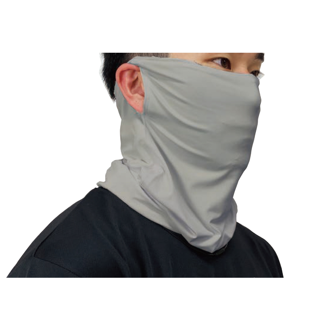 【送料無料】接触冷感・吸水速乾・洗える クールネックゲイター 約24×46cm 薄くて涼しい冷感素材 ずり落ち防止の耳掛け機能付き ランニング／サイクリングに