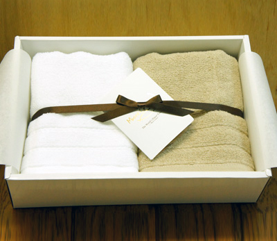 【刺繍名入れ付き】 (マイクロコットン)MicroCotton ギフトボックス [フェイスタオル×２]