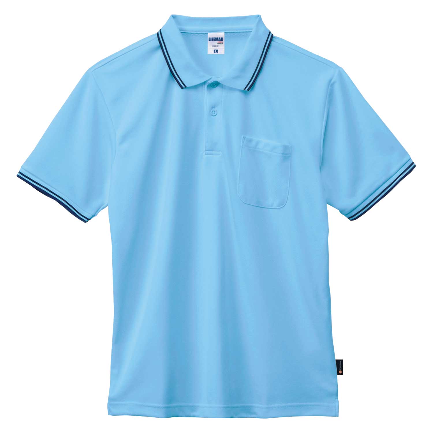 【LIFEMAX】ライン入りベーシックドライポロシャツ（ポリジン加工）  [MS3121]