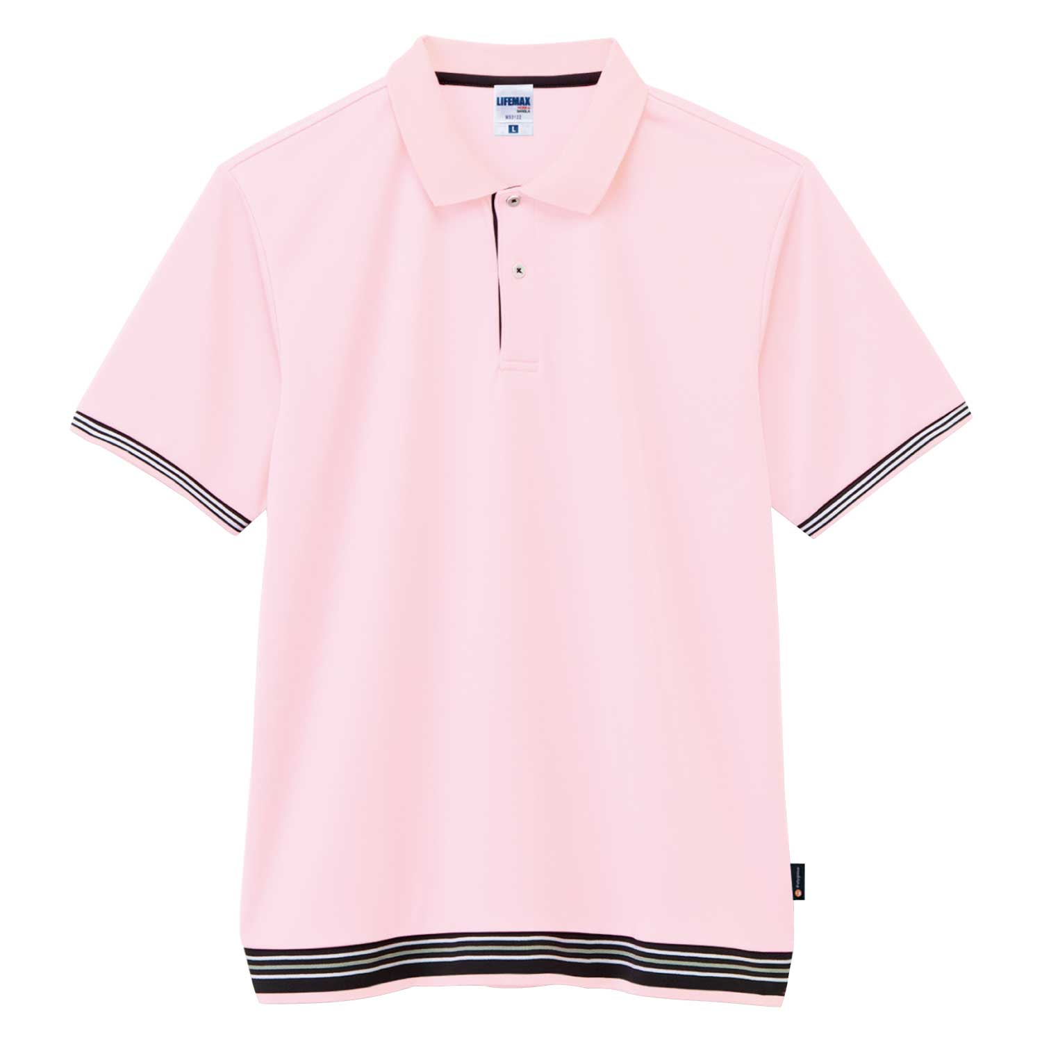 【LIFEMAX】袖ラインリブポロシャツ(ポリジン加工)  [MS3122]