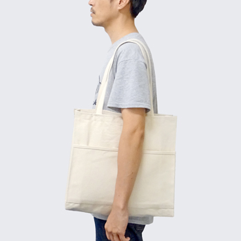 【BAGS】 14ozポケット付コットントートバッグ　＜全6色＞