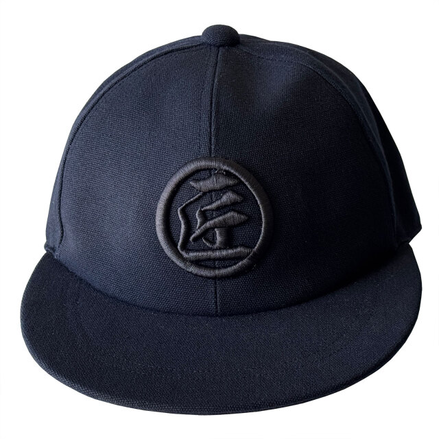 UPCYCLE 帆前掛け生地CAP 紺　3D刺繍(立体刺繍）「匠」
