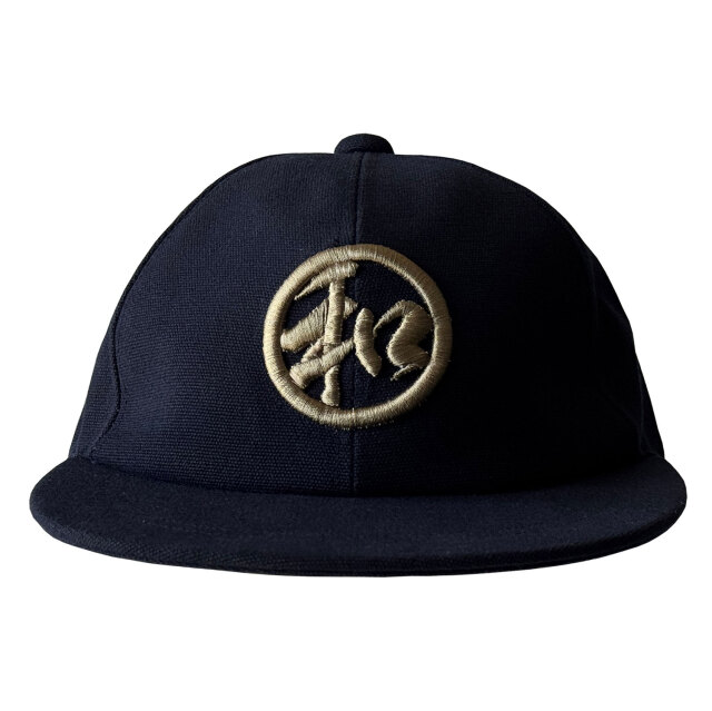 UPCYCLE 帆前掛け生地CAP 紺　3D刺繍(立体刺繍）「和」