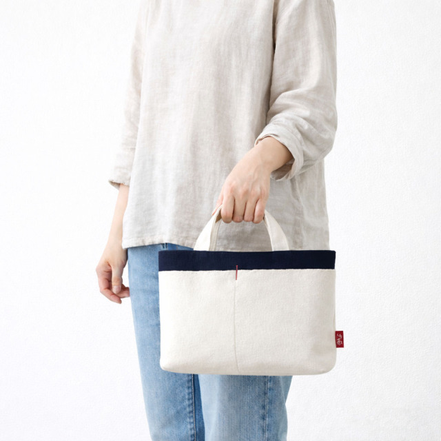 UPCYCLE豊橋帆前掛けツートーントート１  帆前掛け生地グッズ