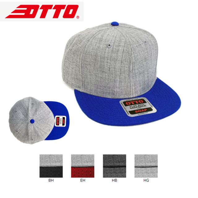 【OTTO】ヘザーウールブレンド フラットバイザーキャップ(スナップバック)
