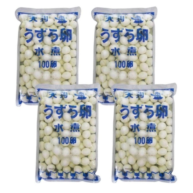 【水煮 100卵袋詰X4袋】天狗缶詰 国産 うずら卵 水煮