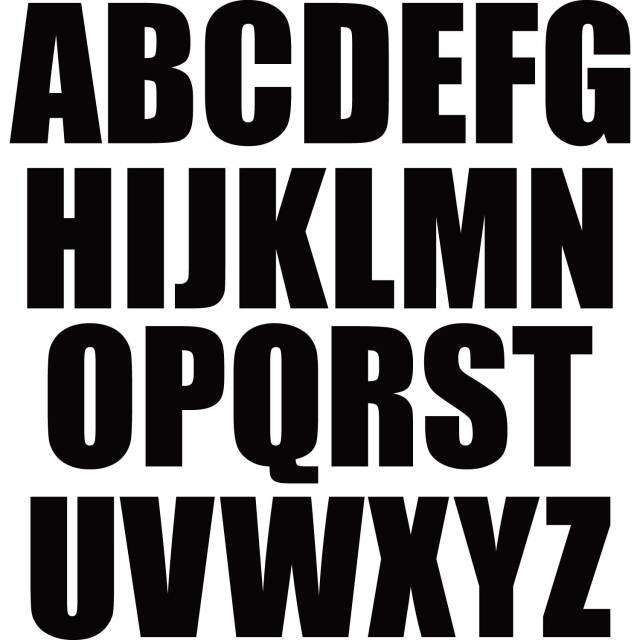 DTF アルファベット「A」　転写シート　ブラック　ホワイト（約7cm）