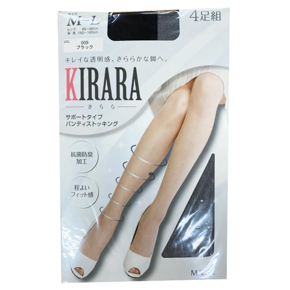 MAM(マム）ストッキング 4足組 「KIRARA」 4色展開 サイズ：M-L
