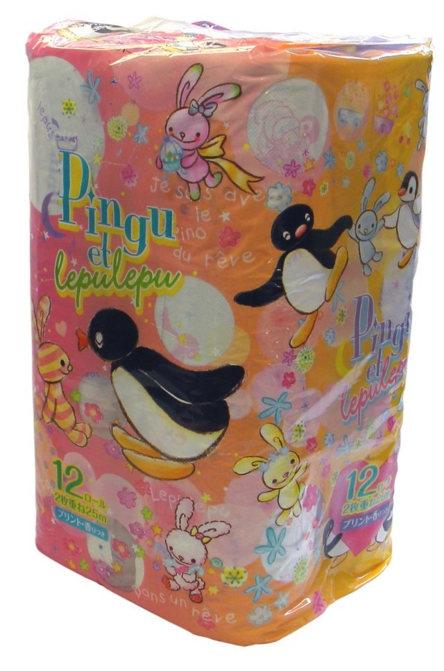 【送料別】 プリント トイレットペーパー 2枚重ね 12Rパック Pingu ルプルプ