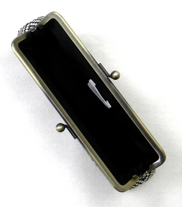 刺し子がま口縦型小物ケース