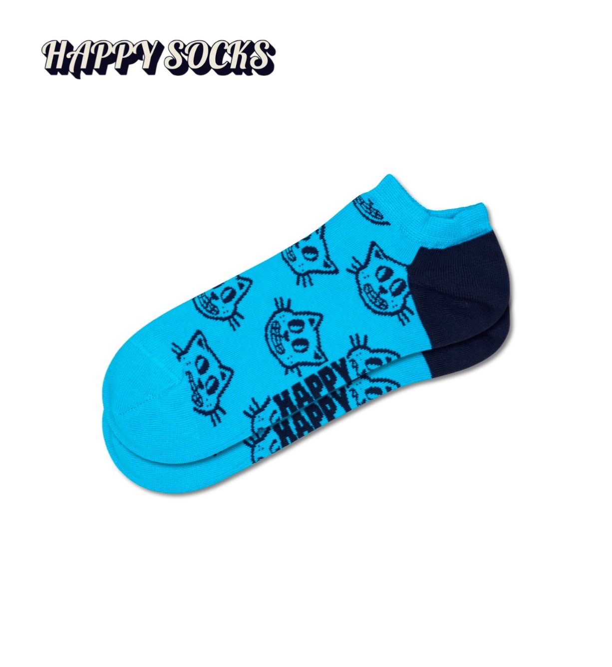Happy Socks(ハッピーソックス)/スニーカー丈ソックス（CAT Blue）