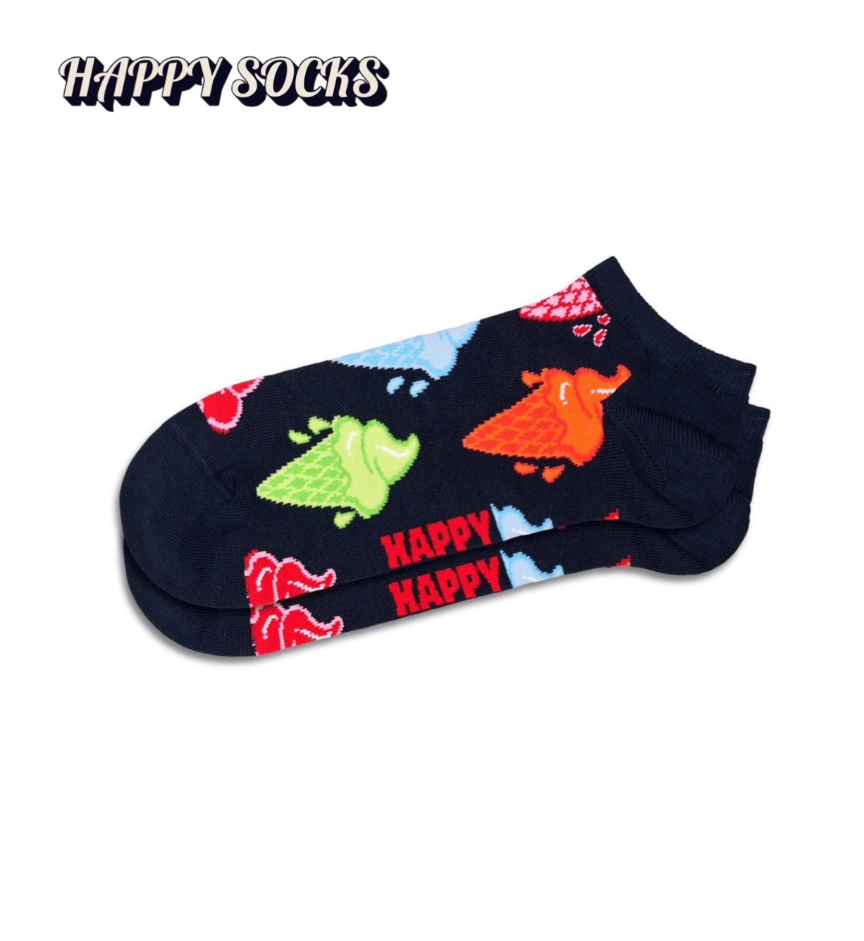 Happy Socks(ハッピーソックス)/スニーカー丈ソックス（アイスクリーム）