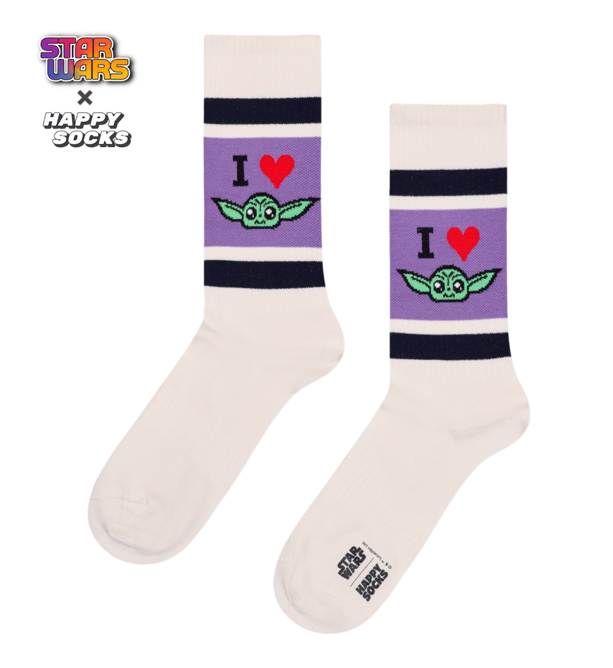 Happy Socks(ハッピーソックス)/STAR WARS スポーツソックス（スターウォーズ I LOVE GROGU）