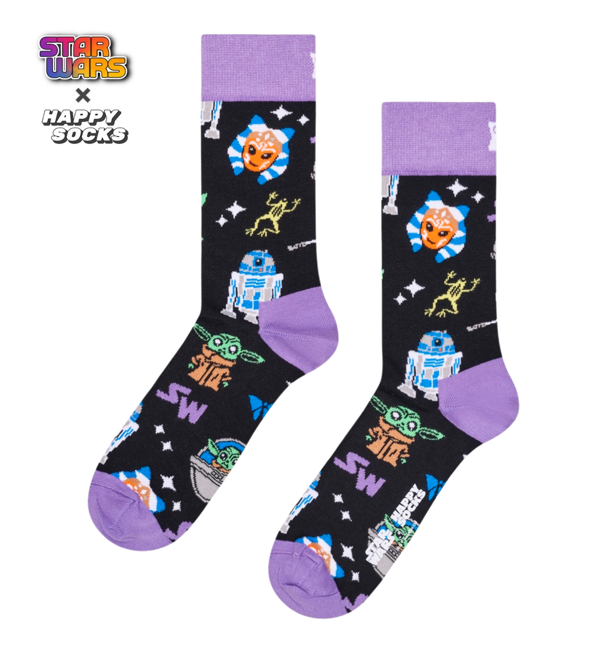 Happy Socks(ハッピーソックス)/STAR WARS クルー丈ソックス（スターウォーズ パープル）