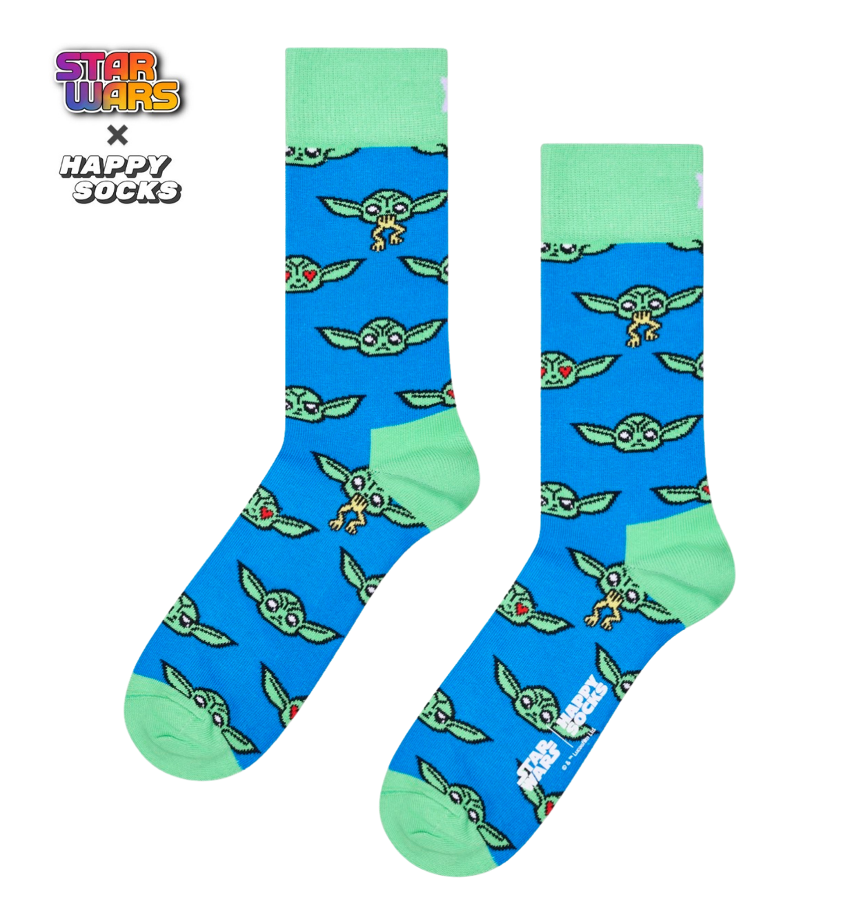 Happy Socks(ハッピーソックス)/STAR WARS クルー丈ソックス（スターウォーズ GROGU）
