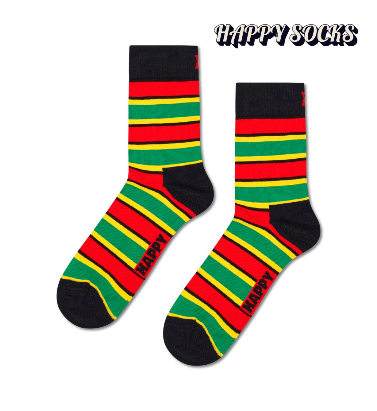 Happy Socks(ハッピーソックス)/ショート丈ソックス（マルチストライプ RE）