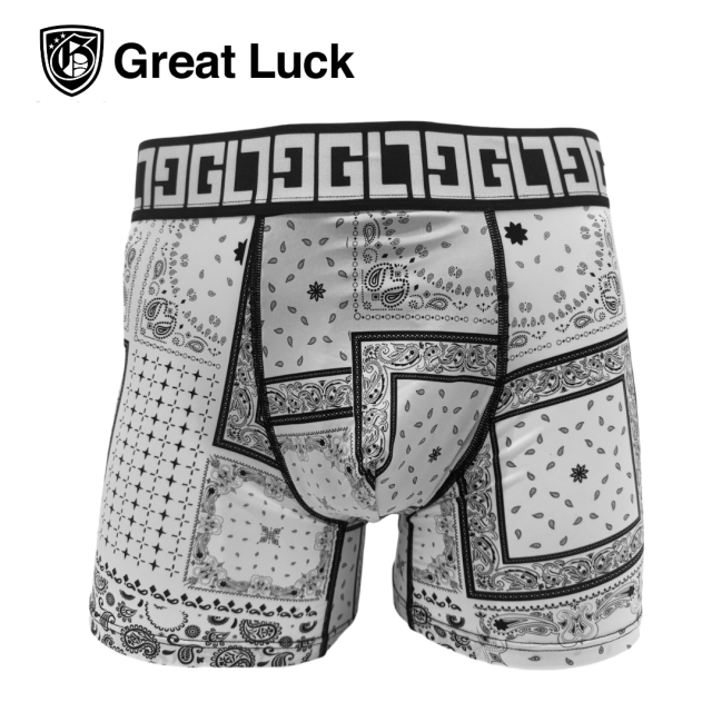 Great Luck(Designed in Japan)/グレイトラック バンダナ(WHITE BLACK)