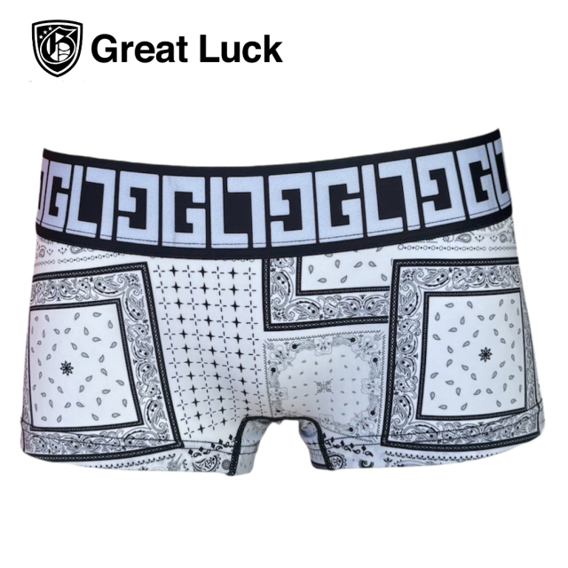 Great Luck(Designed in Japan）/  【レディース】グレイトラック バンダナ(WHITE BLACK)