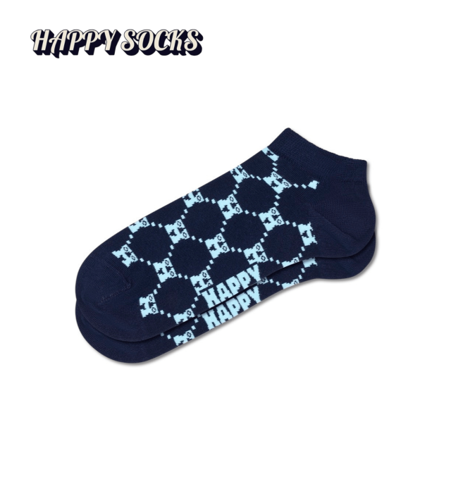 Happy Socks(ハッピーソックス)/スニーカー丈ソックス（Hモノグラム Navy）