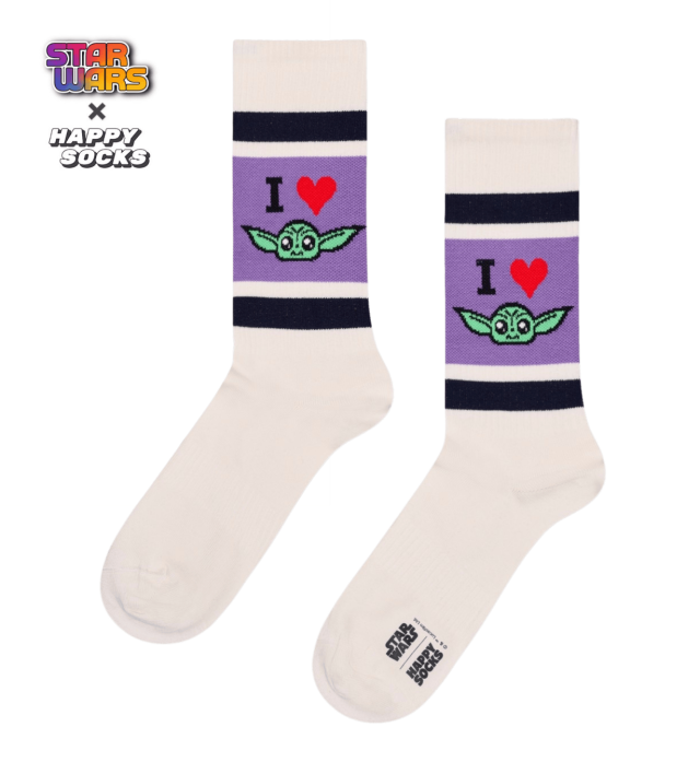 Happy Socks(ハッピーソックス)/STAR WARS スポーツソックス（スターウォーズ I LOVE GROGU）