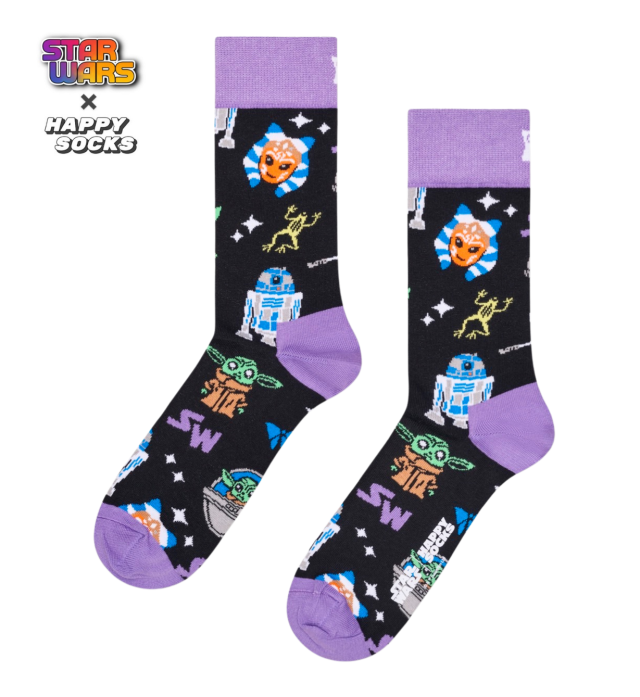 Happy Socks(ハッピーソックス)/STAR WARS クルー丈ソックス（スターウォーズ パープル）