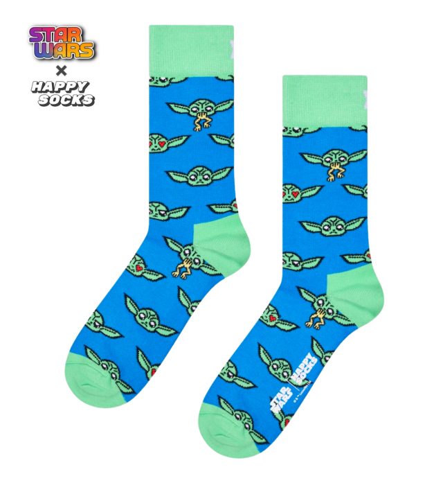 Happy Socks(ハッピーソックス)/STAR WARS クルー丈ソックス（スターウォーズ GROGU）