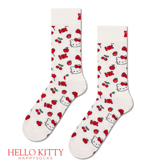 Happy Socks(ハッピーソックス)/【HelloKitty×HappySocks】クルー丈ソックス(ハローキティチェリー）