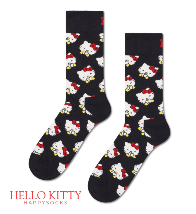 Happy Socks(ハッピーソックス)/【HelloKitty×HappySocks】クルー丈ソックス(ハローキティラッフィング）
