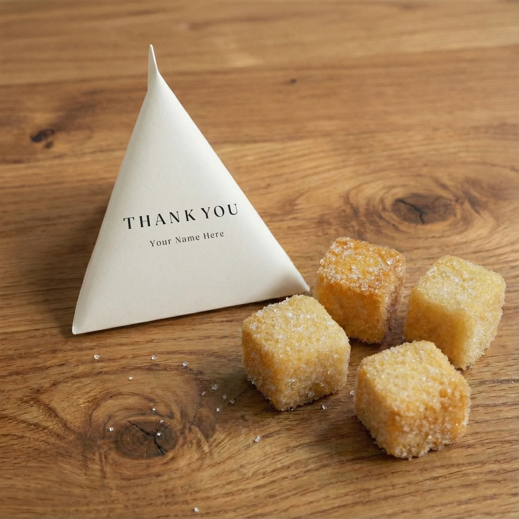 ひと口キューブラスク Thank you パッケージ 50個【名入れ】【お礼】【プチギフト】【個包装】
