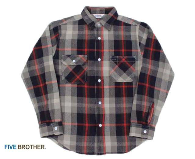 FIVEBROTHER ネルシャツ FIVE BROTHER/ファイブブラザー EXヘビーネルシャツ オリーブ