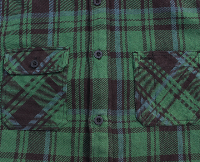 FIVE BROTHER ファイブブラザー EXヘビーネルシャツ 緑 グリーン