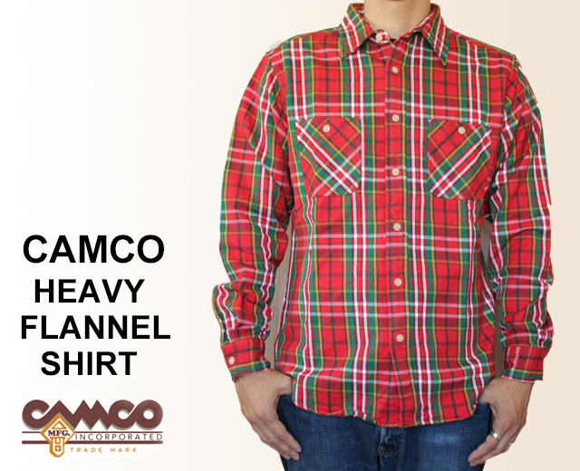 通販】CAMCO カムコ ネルシャツ 赤 正規取扱店 デロチャンクアロハワークス