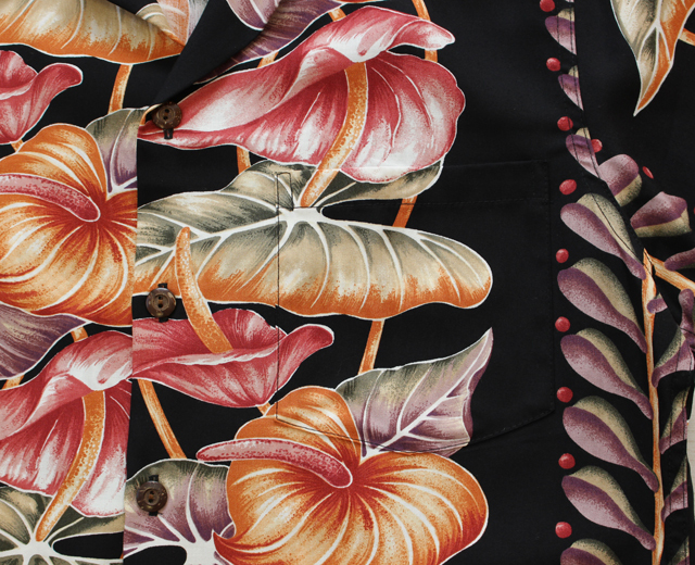 カラカウア　アロハシャツ　アンスリウム