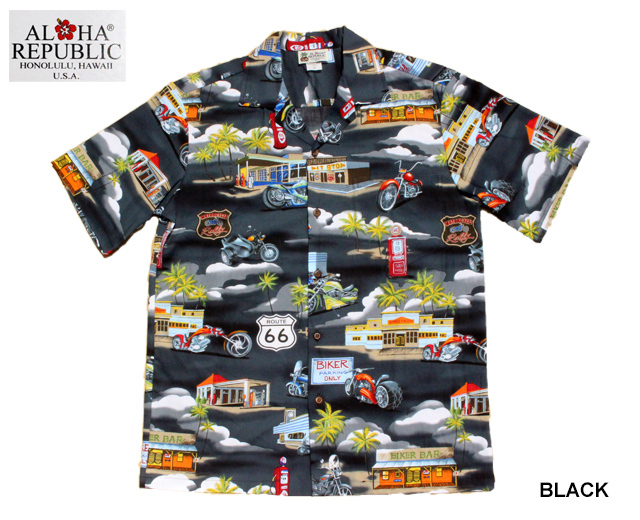 ALOHA REPUBLIC アロハリパブリック アロハシャツ Motorcycle バイク
