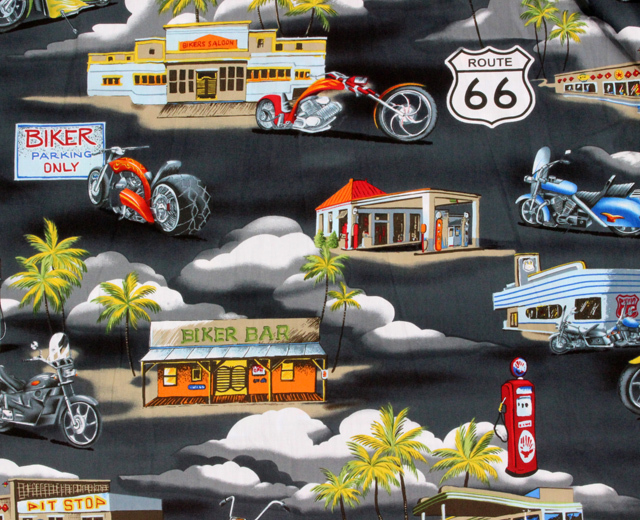 ALOHA REPUBLIC アロハリパブリック アロハシャツ Motorcycle バイク