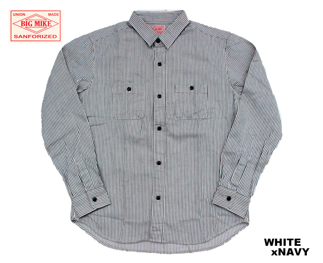 【美品】デラックスウェア ベージュ ヒッコリー ストライプ シャツ M 美品】デラックスウェア ベージュ ヒッコリー ストライプ シャツ