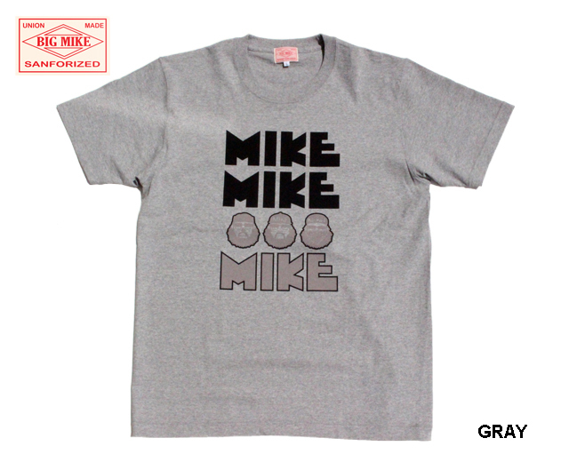 BIG MIKE ビッグマイク 半袖 Tシャツ ゴツMIKE Tee 「GOTUMIKE Tee」 7.2オンス アメカジ グレー 黒 ブラック 白 ホワイト 102128407 年末年始セール Big AS-XL 12oz カレッジプルパーカ Mike/ビッグマイク パーカー